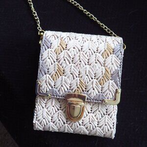 Handmade raffia phone bag